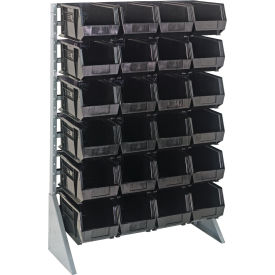 Quantum QRU-12S-240-24 Single Sided 12 Rail Unit With 24 QUS240 Ultra Stack & Hang Bins Black QRU-12S-240-24BK