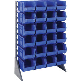 Quantum QRU-12S-240-24 Single Sided 12 Rail Unit With 24 QUS240 Ultra Stack & Hang Bins Blue QRU-12S-240-24BL