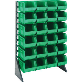 Quantum QRU-12S-240-24 Single Sided 12 Rail Unit With 24 QUS240 Ultra Stack & Hang Bins Green QRU-12S-240-24GN