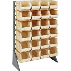 Quantum QRU-12S-240-24 Single Sided 12 Rail Unit With 24 QUS240 Ultra Stack & Hang Bins Ivory QRU-12S-240-24IV