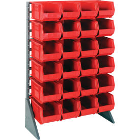 Quantum QRU-12S-240-24 Single Sided 12 Rail Unit With 24 QUS240 Ultra Stack & Hang Bins Red QRU-12S-240-24RD
