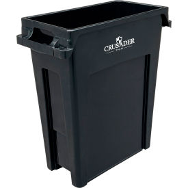 Quantum Storage® Crusader Thin Trash Can Container 16 Gallon Capacity Black CTH-16BK