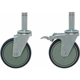 Quantum WR-00H Caster Kit for Chrome Wire Shelving 4 Swivel with 2 Brakes WR-00H