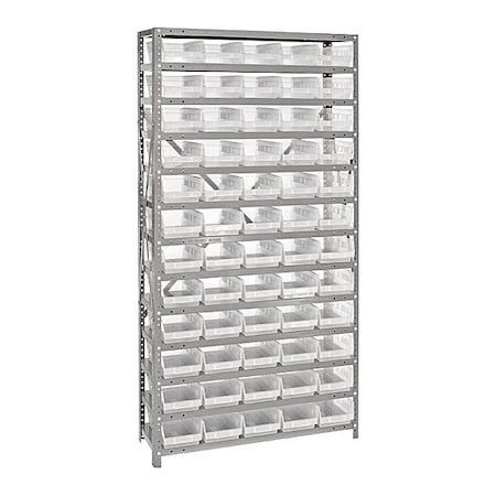 Steel Pick Rack, 12 in D x 75 in H x 36 in W, 13 Shelves, Clear MPN:1275-102CL