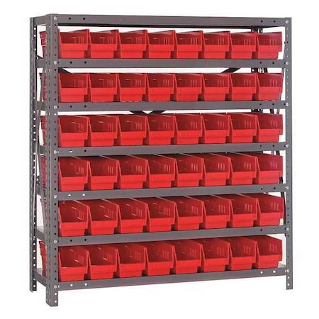 Steel Bin Shelving, 18 in D x 39 in H x 36 in W, 7 Shelves, Red MPN:1839-103RD