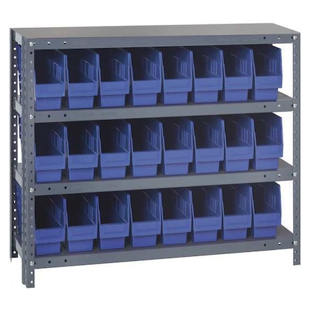 Steel Bin Shelving, 18 in D x 39 in H x 36 in W, 4 Shelves, Blue MPN:1839-SB803BL