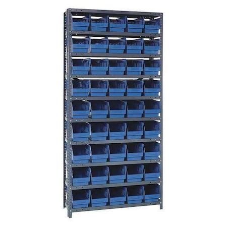 Steel Bin Shelving, 18 in D x 75 in H x 36 in W, 13 Shelves, Blue MPN:1875-104BL