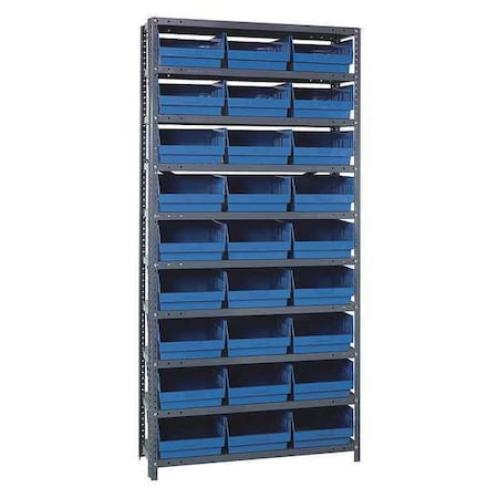 Steel Bin Shelving, 36 in W x 75 in H x 18 in D, 13 Shelves, Gray MPN:1875-110BL
