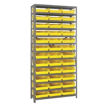 Steel Bin Shelving, 18 in D x 75 in H x 36 in W, 13 Shelves, Yellow MPN:1875-110YL