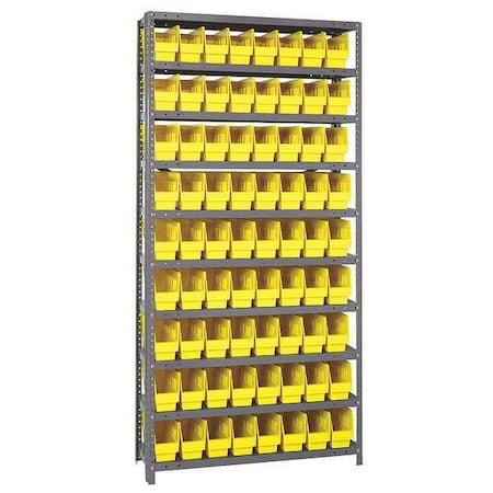 Steel Bin Shelving, 18 in D x 75 in H x 36 in W, 10 Shelves, Yellow MPN:1875-203YL