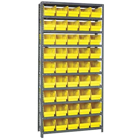 Steel Bin Shelving, 18 in D x 75 in H x 36 in W, 10 Shelves, Yellow MPN:1875-204YL