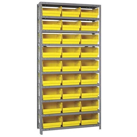 Steel Bin Shelving, 18 in D x 75 in H x 36 in W, 10 Shelves, Yellow MPN:1875-210YL