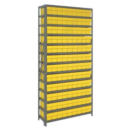 Steel Bin Shelving, 18 in D x 75 in H x 36 in W, 13 Shelves, Yellow MPN:1875-604YL