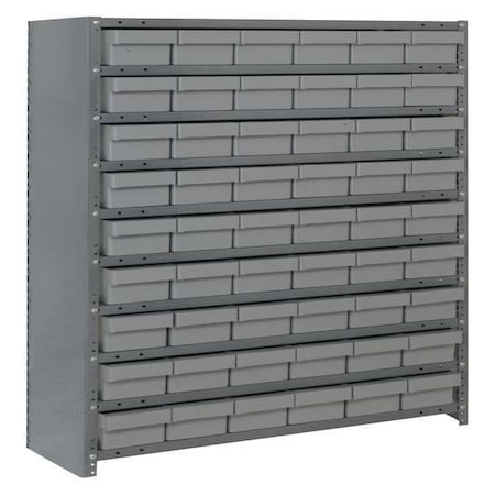 Steel Enclosed Bin Shelving, 12 in D x 39 in H x 36 in W, 10 Shelves, Gray MPN:CL1239-401GY