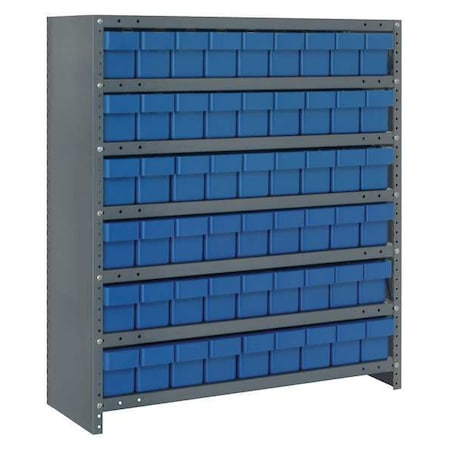 Steel Enclosed Bin Shelving, 18 in D x 39 in H x 36 in W, 7 Shelves, Blue MPN:CL1839-604BL