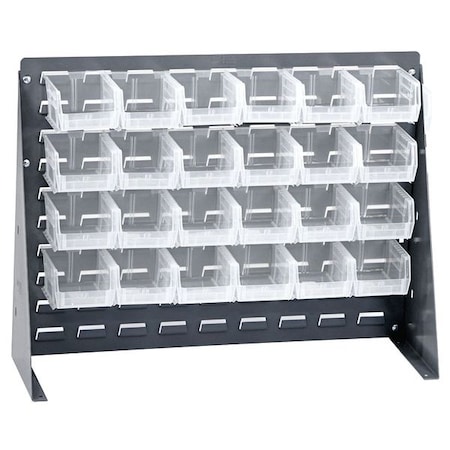 Steel Louvered Bench Rack, 1/4 in D x 21 in H x 27 in W, Gray MPN:QBR-2721-210-24CL