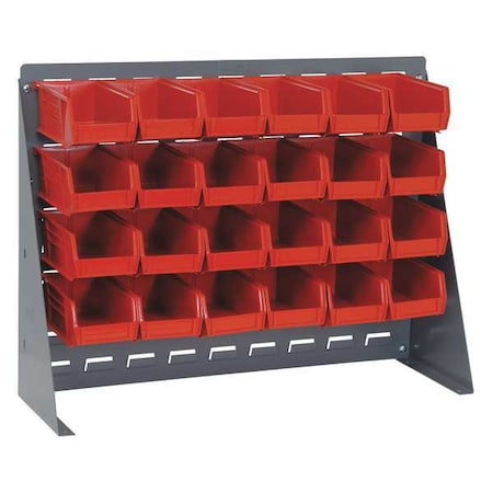 Steel Louvered Bench Rack, 1/4 in D x 21 in H x 27 in W, Gray MPN:QBR-2721-210-24RD
