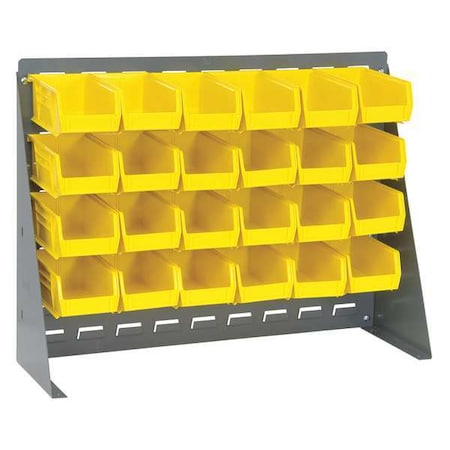 Steel Louvered Bench Rack, 1/4 in D x 21 in H x 27 in W, Gray MPN:QBR-2721-210-24YL