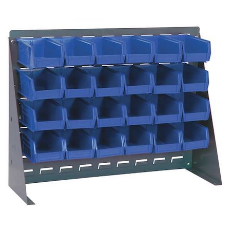 Steel Louvered Bench Rack, 1/4 in D x 21 in H x 27 in W, Gray MPN:QBR-2721-220-24BL