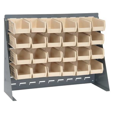 Steel Louvered Bench Rack, 1/4 in D x 21 in H x 27 in W, Gray MPN:QBR-2721-220-24IV
