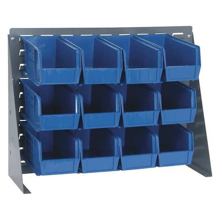 Steel Louvered Bench Rack, 1/4 in D x 21 in H x 27 in W, Gray MPN:QBR-2721-230-12BL