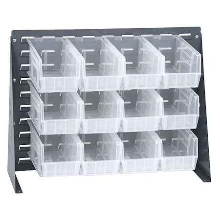 Steel Louvered Bench Rack, 1/4 in D x 21 in H x 27 in W, Gray MPN:QBR-2721-230-12CL