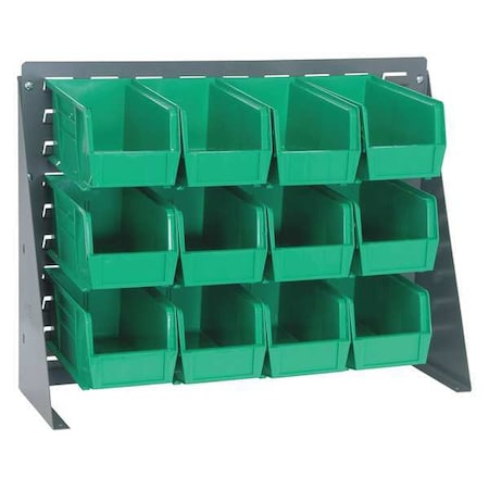 Steel Louvered Bench Rack, 1/4 in D x 21 in H x 27 in W, Gray MPN:QBR-2721-230-12GN