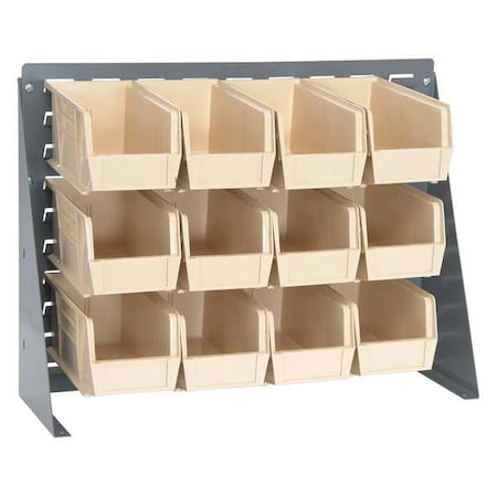 Steel Louvered Bench Rack, 1/4 in D x 21 in H x 27 in W, Gray MPN:QBR-2721-230-12IV