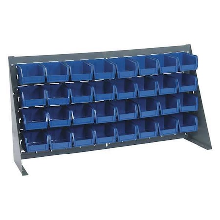 Steel Louvered Bench Rack, 1/4 in D x 20 in H x 36 in W, Gray MPN:QBR-3619-210-32BL
