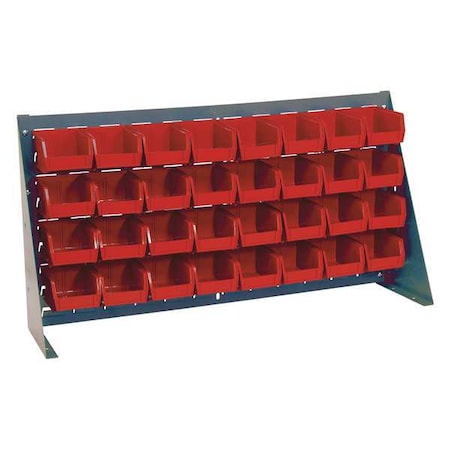 Steel Louvered Bench Rack, 1/4 in D x 20 in H x 36 in W, Gray MPN:QBR-3619-210-32RD