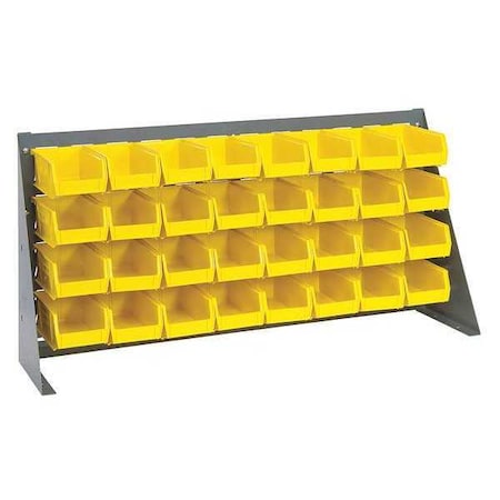 Steel Louvered Bench Rack, 1/4 in D x 20 in H x 36 in W, Gray MPN:QBR-3619-220-32YL