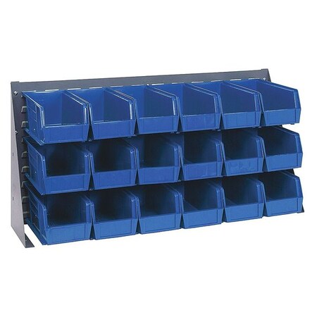 Steel Louvered Bench Rack, 1/4 in D x 20 in H x 36 in W, Gray MPN:QBR-3619-230-18BL
