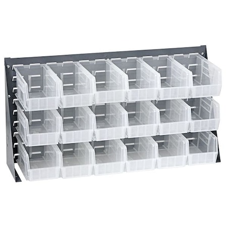 Steel Louvered Bench Rack, 1/4 in D x 20 in H x 36 in W, Gray MPN:QBR-3619-230-18CL