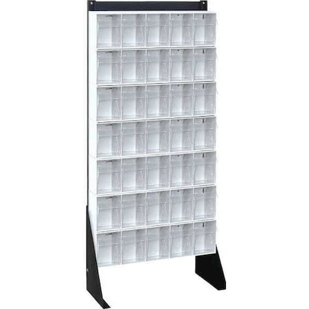 14 Gauge Steel Single Sided Tip Out Bin Rack, 23 5/8 in W x 52 in H x White MPN:QFS148-305WT