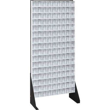 14 Gauge Steel Single Sided Tip Out Bin Rack, 23 5/8 in W x 52 in H x White MPN:QFS148-309WT