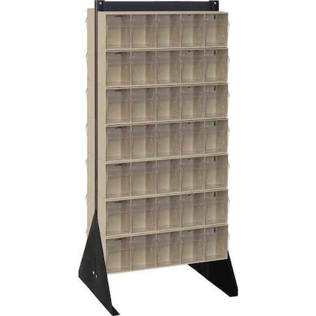 Steel Double Sided Tip Out Bin Rack, 23 5/8 in W x 52 in H x Ivory MPN:QFS248-305IV