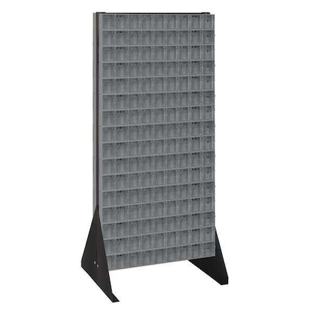 Steel Double Sided Tip Out Bin Rack, 23 5/8 in W x 52 in H x Gray MPN:QFS248-309GY