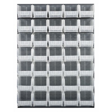 Steel Louvered Panel, 1 in D x 61 in H x 48 in W, Gray MPN:QLP-4861-240-35CL