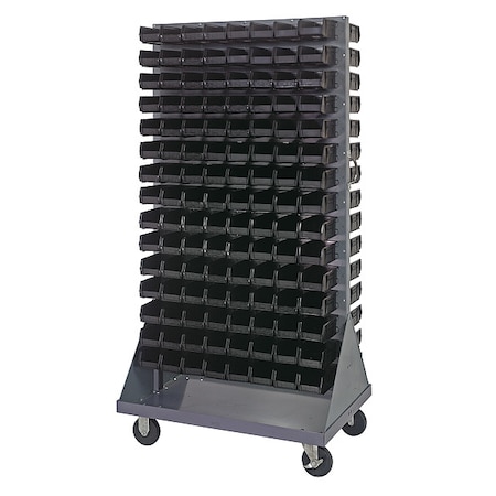 Steel Mobile Louvered Floor Rack, 36 in W x 24 in D x 72 in H, Gray MPN:QMD-36H-220BK