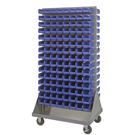 Steel Mobile Louvered Floor Rack, 36 in W x 24 in D x 72 in H, Gray MPN:QMD-36H-220BL