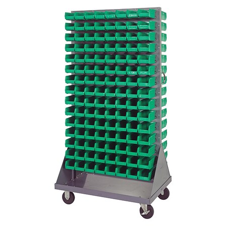 Steel Mobile Louvered Floor Rack, 36 in W x 24 in D x 72 in H, Gray MPN:QMD-36H-220GN