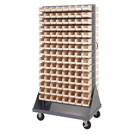 Steel Mobile Louvered Floor Rack, 36 in W x 24 in D x 72 in H, Gray MPN:QMD-36H-220IV