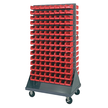 Steel Mobile Louvered Floor Rack, 36 in W x 24 in D x 72 in H, Gray MPN:QMD-36H-220RD