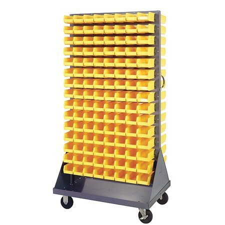 Steel Mobile Louvered Floor Rack, 36 in W x 24 in D x 72 in H, Gray MPN:QMD-36H-220YL