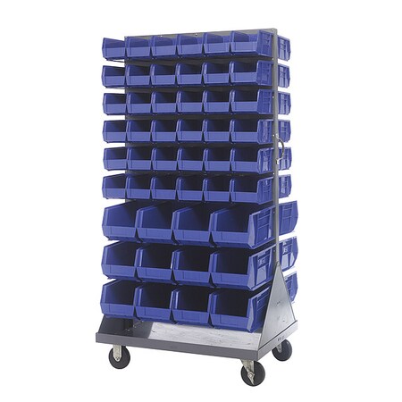 Steel Mobile Louvered Floor Rack, 36 in W x 24 in D x 72 in H, Gray MPN:QMD-36H-230240BL