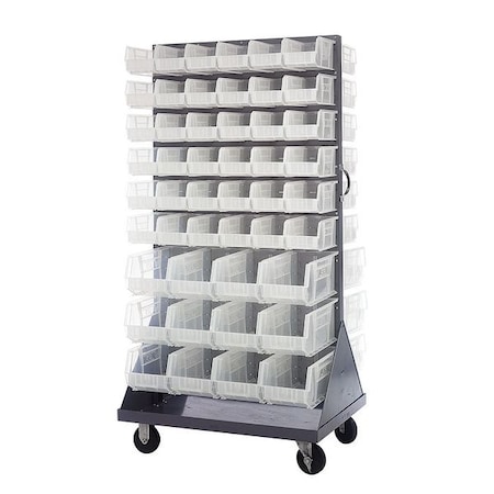 Steel Mobile Louvered Floor Rack, 24 in D x 72 in H x 36 in W, Gray MPN:QMD-36H-230240CL