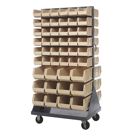 Steel Mobile Louvered Floor Rack, 36 in W x 24 in D x 72 in H, Gray MPN:QMD-36H-230240IV