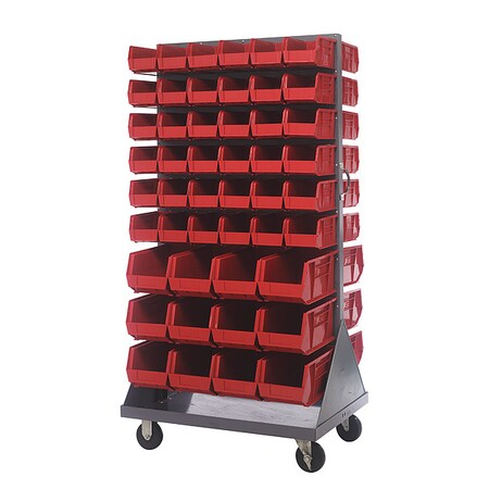 Steel Mobile Louvered Floor Rack, 36 in W x 24 in D x 72 in H, Gray MPN:QMD-36H-230240RD