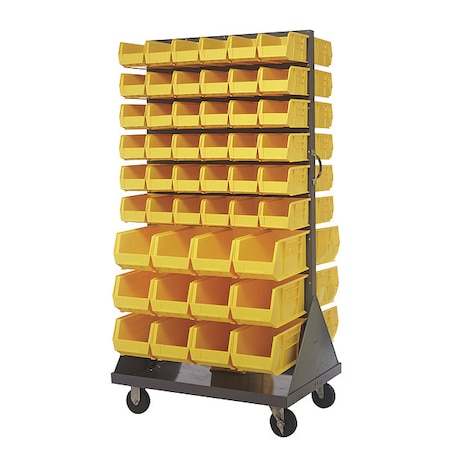 Steel Mobile Louvered Floor Rack, 36 in W x 24 in D x 72 in H, Gray MPN:QMD-36H-230240YL