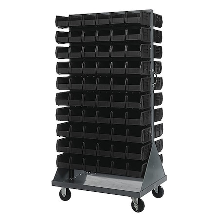 Steel Mobile Louvered Floor Rack, 36 in W x 24 in D x 72 in H, Gray MPN:QMD-36H-230BK